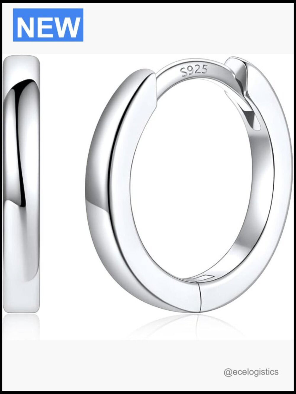 Small Huggie Hoop Earrings for Women, 925 Sterling Silver Posts,